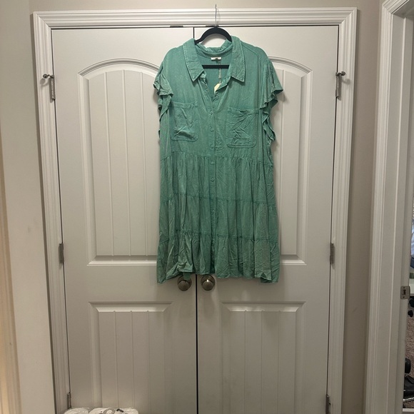 JODIFL Tops - Jodifl-Green Women's Dress Mineral Wash -NWT
